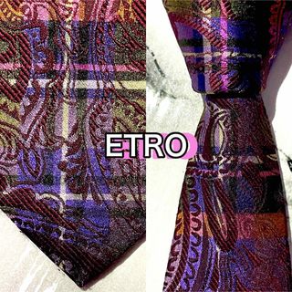 【美品ペイズリー】262 エトロ　ネクタイ　ETRO マルチカラー　希少