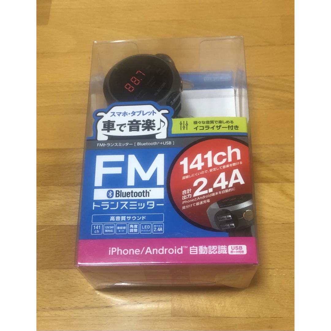 ELECOM(エレコム)のエレコム FMトランスミッター Bluetooth ブラック 自動車/バイクの自動車(車内アクセサリ)の商品写真