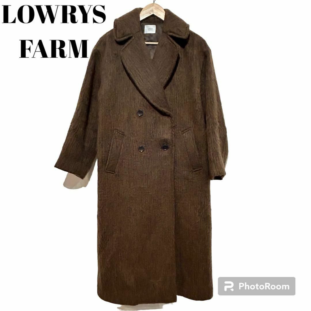 LOWRYS FARM(ローリーズファーム)のLOWRYS FARM ローリーズファーム　シャギーロングチェスターコート　茶 レディースのジャケット/アウター(チェスターコート)の商品写真