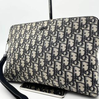 クリスチャンディオール(Christian Dior)の現行/美品✨Dior　クラッチバッグ　オブリーク　トロッター　ジャガード　レザー(セカンドバッグ/クラッチバッグ)