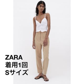 ザラ(ZARA)のZARA レディース ハイウエストパンツ ハイライズシームパンツSサイズ(カジュアルパンツ)