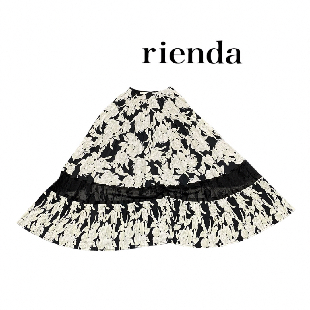 rienda(リエンダ)の【rienda】シアーボーダープリーツフレアスカート レディースのスカート(ロングスカート)の商品写真