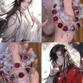 ボディライン(BODYLINE)の天官賜福 百無禁忌 花城 赤黒銀色ブレスレット　墨香銅臭 手釧手串 縁起物　漢服(ブレスレット/バングル)