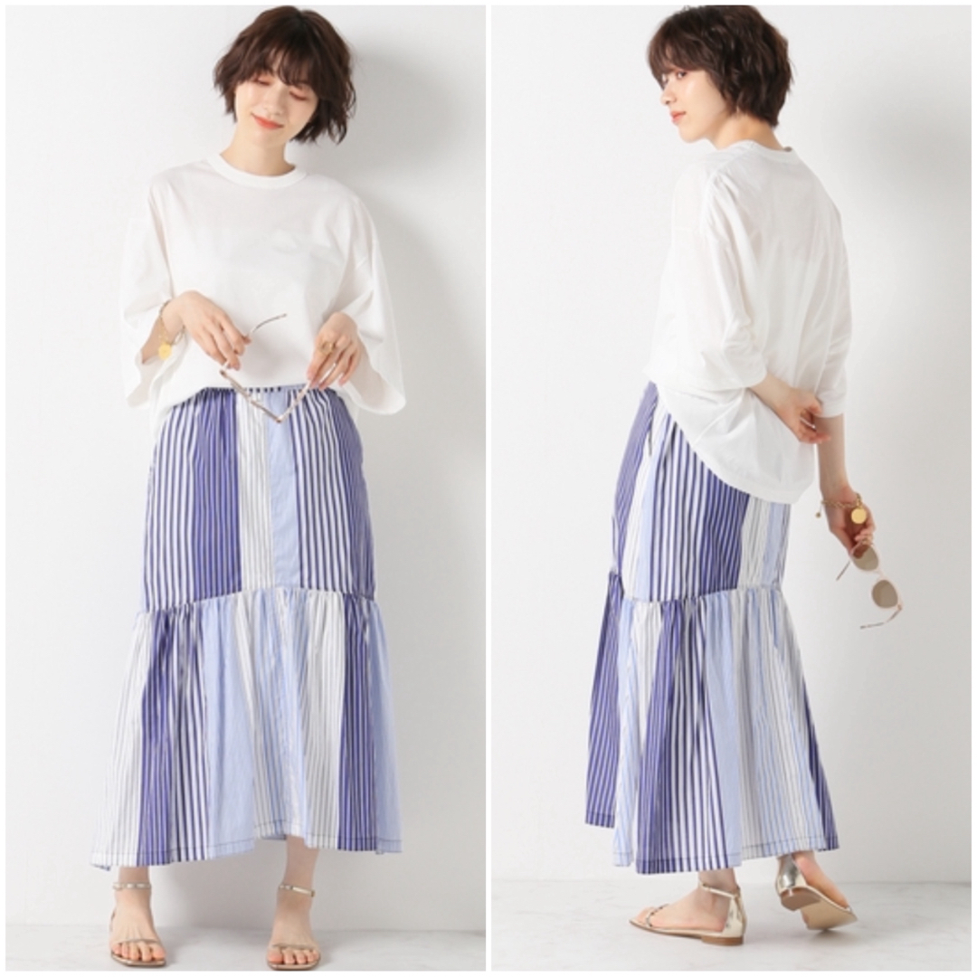 IENA(イエナ)のイエナ  HAKUJI ハクジ Drop sholder Tシャツ ホワイト レディースのトップス(カットソー(半袖/袖なし))の商品写真