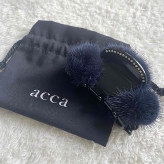 アッカ(acca)の美品★ ACCA ミンクファー クリップ ブルー(バレッタ/ヘアクリップ)