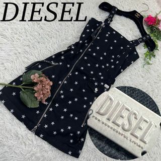 DIESEL - ディーゼル レディース Sサイズ ミニワンピース サロペット デニム レザー