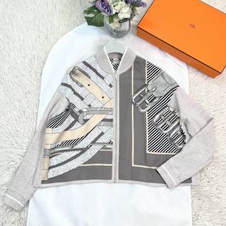 エルメス(Hermes)の★HERMES★極美品★ツイルレーヌ★シルク★ジップ★ブルゾン★ジャケット(ブルゾン)