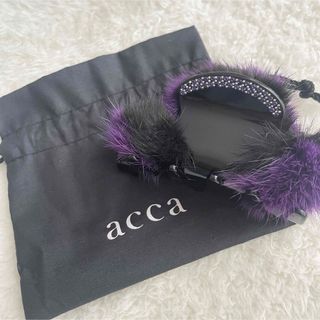 アッカ(acca)のACCA ミンクファー ヘアクリップ 紫 パープル(バレッタ/ヘアクリップ)