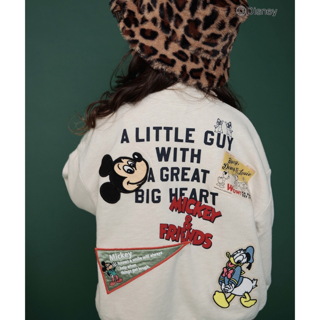 BREEZE(ブリーズ)のブリーズ ディズニー ミッキー ワッペン トレーナー キッズ/ベビー/マタニティのキッズ服女の子用(90cm~)(Tシャツ/カットソー)の商品写真