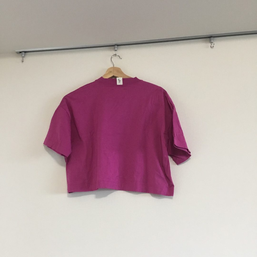 Ameri VINTAGE(アメリヴィンテージ)のAMERI アメリヴィンテージ　ベーシックワイドショートＴシャツ　ピンク レディースのトップス(Tシャツ(半袖/袖なし))の商品写真