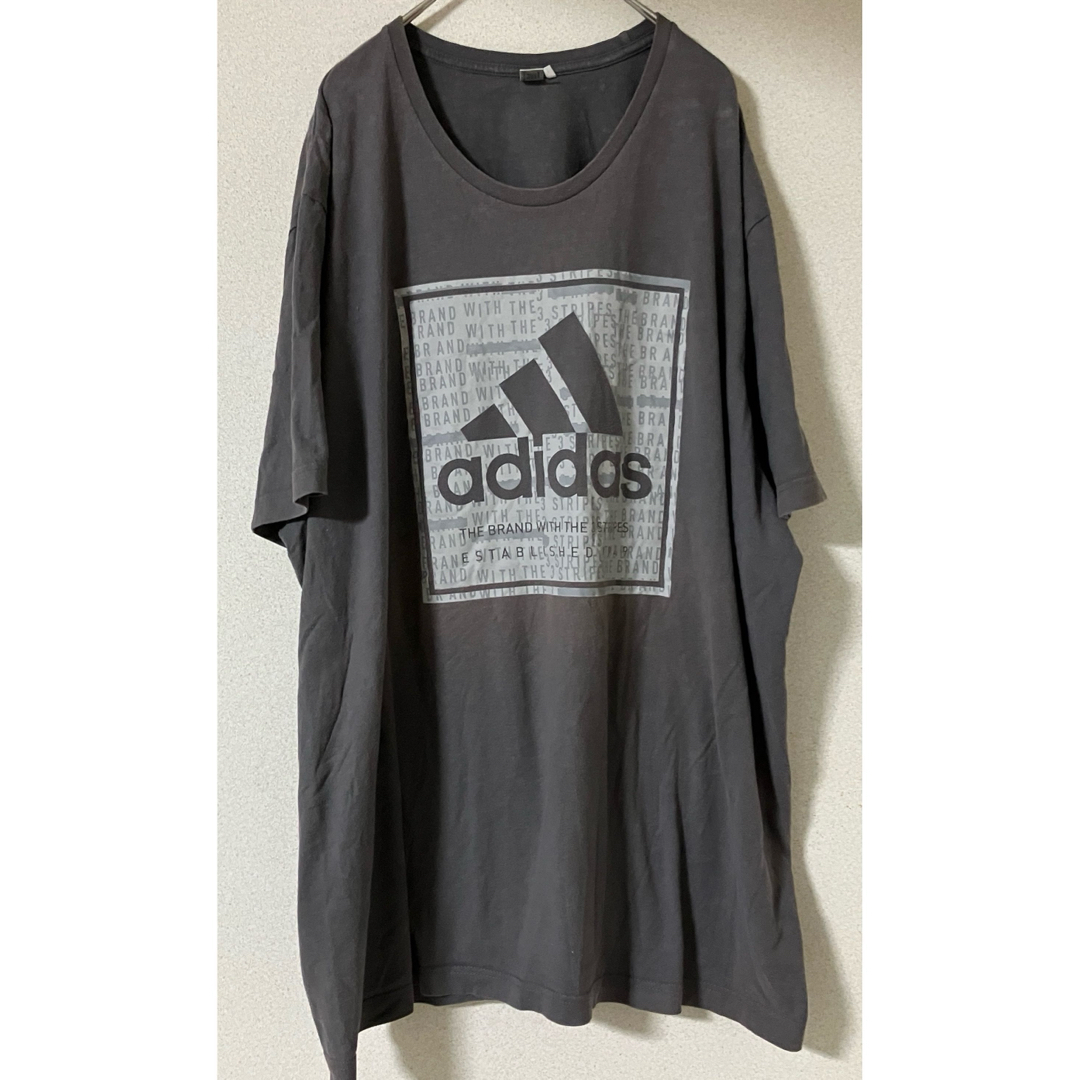 adidas(アディダス)のadidas アディダス 半袖 Tシャツ グレー  XLサイズ相当 ＵＳＡ　古着 メンズのトップス(Tシャツ/カットソー(半袖/袖なし))の商品写真