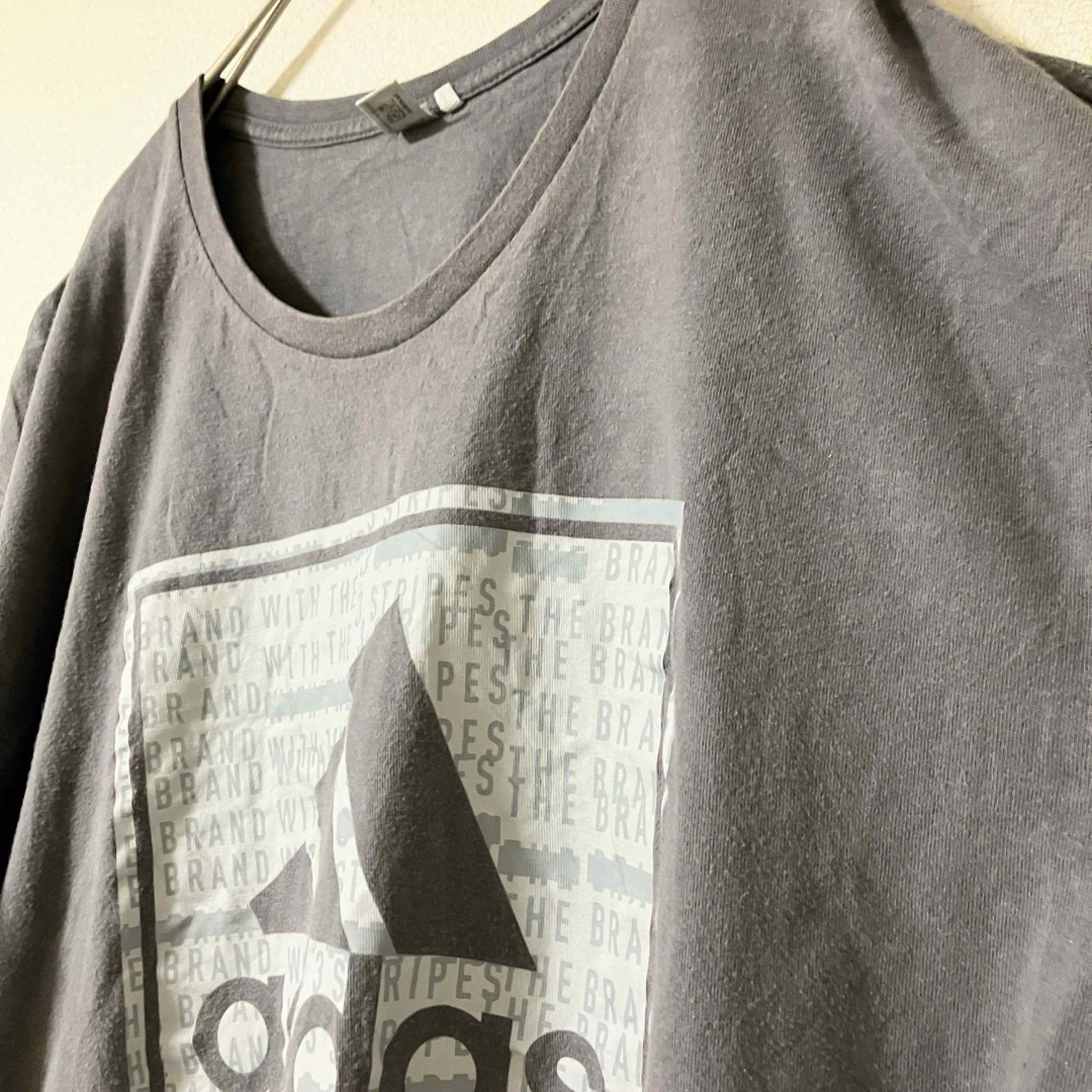 adidas(アディダス)のadidas アディダス 半袖 Tシャツ グレー  XLサイズ相当 ＵＳＡ　古着 メンズのトップス(Tシャツ/カットソー(半袖/袖なし))の商品写真