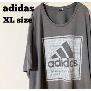 アディダス(adidas)のadidas アディダス 半袖 Tシャツ グレー  XLサイズ相当 ＵＳＡ　古着(Tシャツ/カットソー(半袖/袖なし))