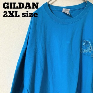 ギルタン(GILDAN)のGILDAN ギルダン 半袖 Tシャツ 水色 2XLサイズ ＵＳＡ　古着(Tシャツ/カットソー(半袖/袖なし))