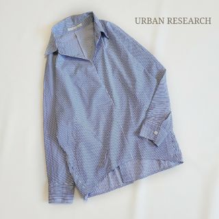 アーバンリサーチ(URBAN RESEARCH)のアーバンリサーチ ストライプ柄スキッパーシャツ フリーサイズ トップス 長袖(シャツ/ブラウス(長袖/七分))