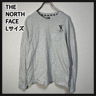 ザノースフェイス(THE NORTH FACE)の【ノースフェイス】ロンT　スケート　刺繍　ワンポイント　グレー長袖Tシャツ　１R(Tシャツ/カットソー(七分/長袖))