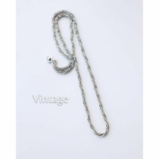 ヴィンテージ(VINTAGE)のシルバーカラー ロープ チェーン vintage ロング ネックレス 4㎜(ネックレス)