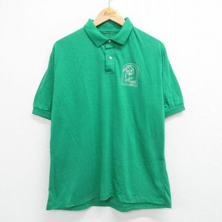 XL★古着 半袖 ポロ シャツ メンズ 80年代 80s 緑 グリーン 23apr20 中古 トップス(ポロシャツ)