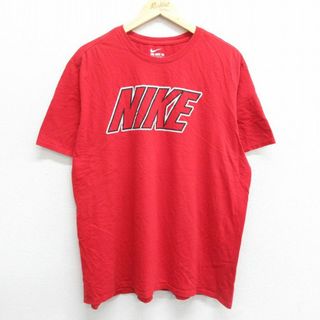 ナイキ(NIKE)のXL★古着 ナイキ NIKE 半袖 ブランド Tシャツ メンズ ビッグロゴ 大きいサイズ コットン クルーネック 赤 レッド 23apr20 中古(Tシャツ/カットソー(半袖/袖なし))