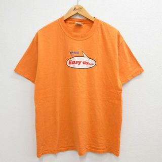 ヘインズ(Hanes)のL★古着 ヘインズ Hanes 半袖 ビンテージ Tシャツ メンズ 00年代 00s Easy as コットン クルーネック オレンジ 23apr13 中古(Tシャツ/カットソー(半袖/袖なし))