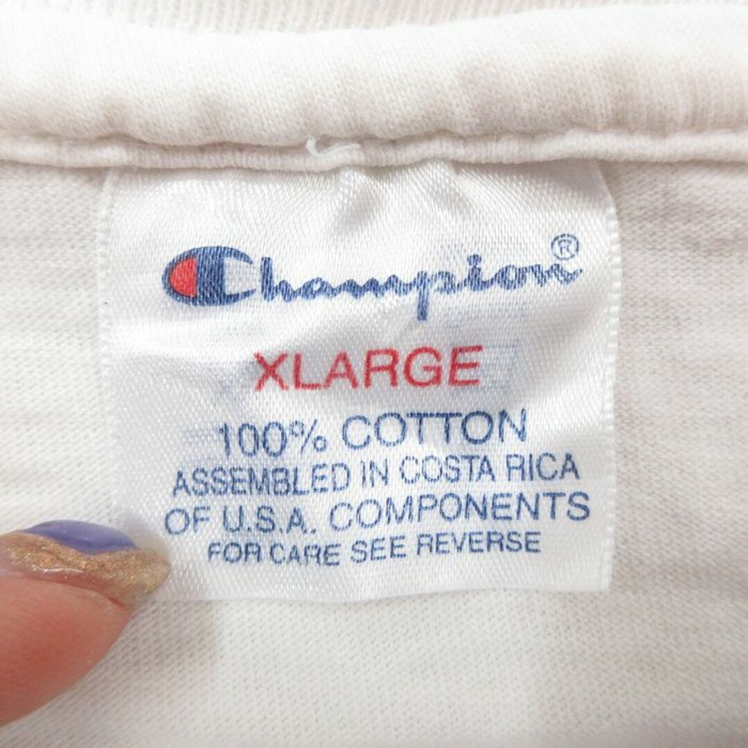 Champion(チャンピオン)のXL★古着 チャンピオン champion 半袖 ビンテージ Tシャツ メンズ 00年代 00s ビッグロゴ 大きいサイズ コットン クルーネック 白 ホワイト 23apr11 中古 メンズのトップス(Tシャツ/カットソー(半袖/袖なし))の商品写真