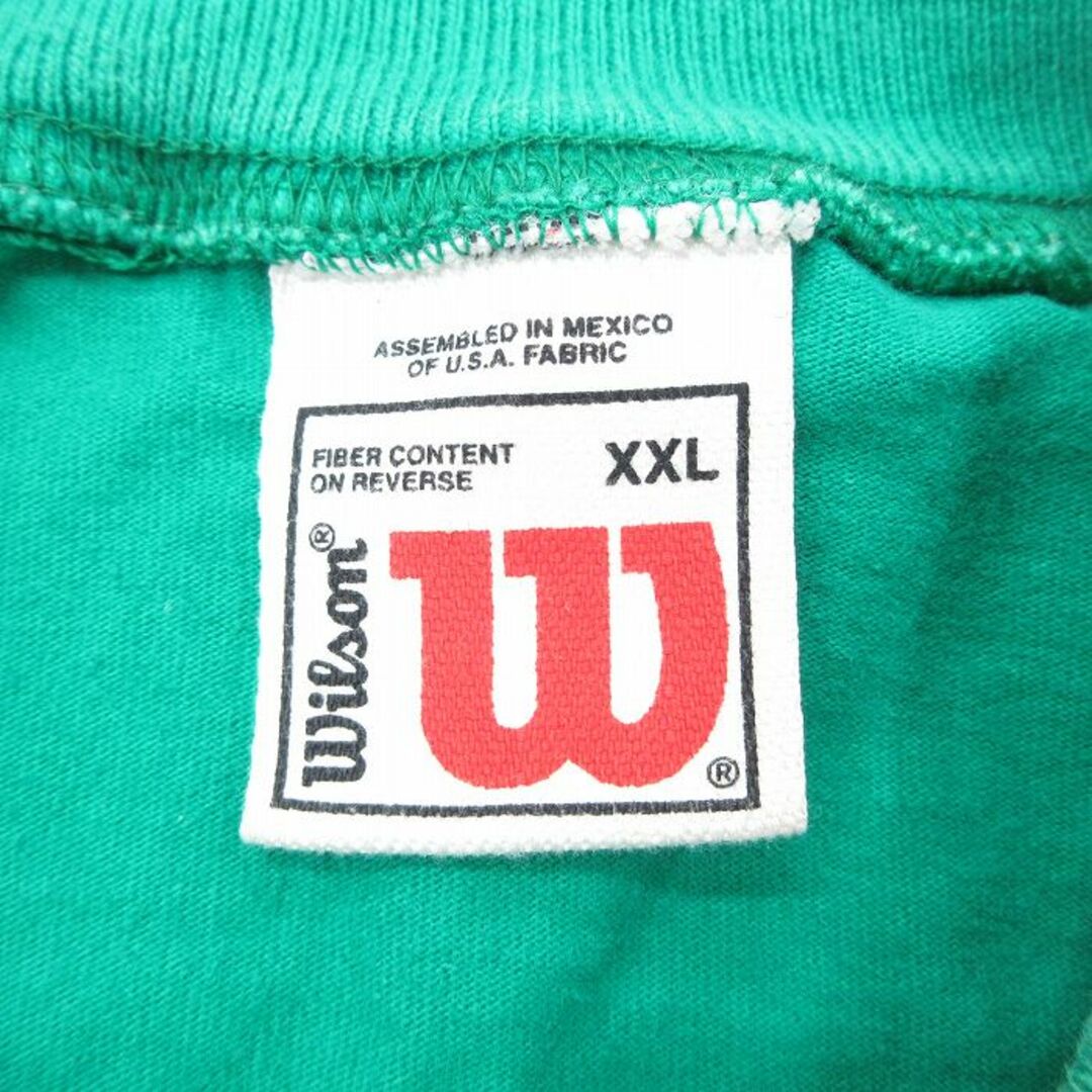 wilson(ウィルソン)のXL★古着 ウィルソン 半袖 ビンテージ Tシャツ メンズ 00年代 00s ビッグロゴ ツートンカラー ラグラン 大きいサイズ コットン クルーネック 緑他 グリーン 23apr11 中古 メンズのトップス(Tシャツ/カットソー(半袖/袖なし))の商品写真