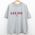 XL★古着 リー Lee 半袖 ビンテージ Tシャツ メンズ 00年代 00s MLB ボストンレッドソックス 大きいサイズ クルーネック グレー 霜降り メジャーリーグ ベースボール 野球 23apr13 中古