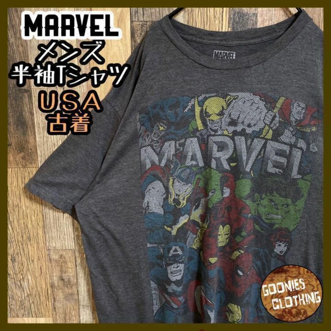 MARVEL - USA古着 MARVEL Tシャツ グレー キャラクター ヒーロー