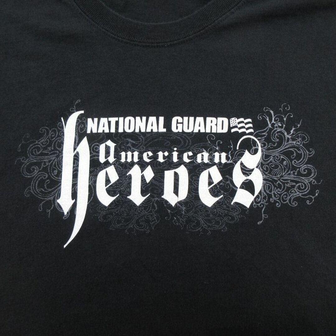 Hanes(ヘインズ)のXL★古着 ヘインズ Hanes 半袖 ビンテージ Tシャツ メンズ 00年代 00s NATIONAL GUARD コットン クルーネック 黒 ブラック 23apr15 中古 メンズのトップス(Tシャツ/カットソー(半袖/袖なし))の商品写真