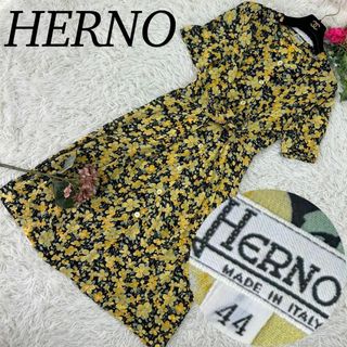 ヘルノ(HERNO)のHERNO ヘルノ レディース XLサイズ 大きいサイズ 膝丈ワンピース 花柄(ひざ丈ワンピース)