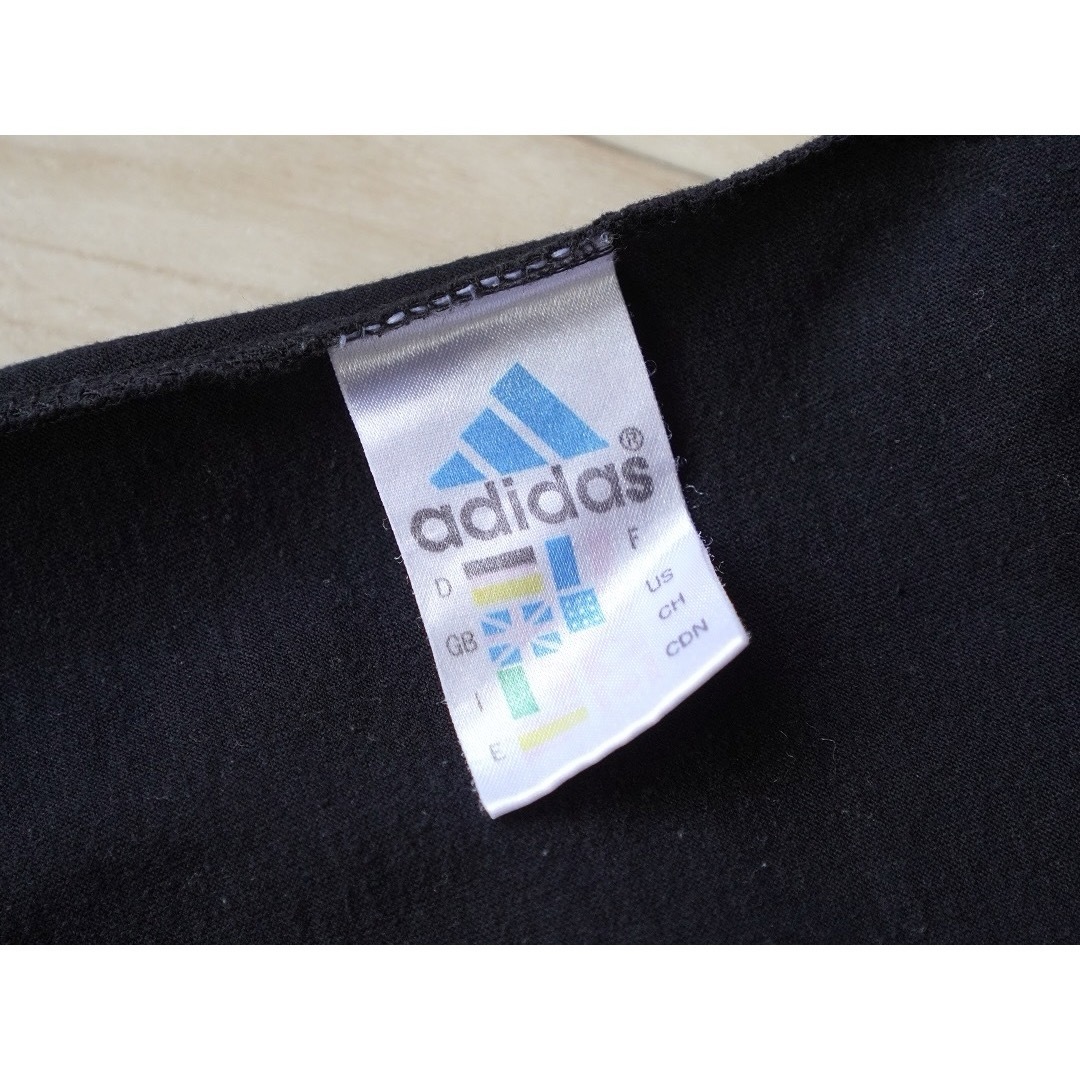 adidas(アディダス)の90s 古着 adidas ロンT パフォーマンスロゴ フェードブラック メンズのトップス(Tシャツ/カットソー(七分/長袖))の商品写真