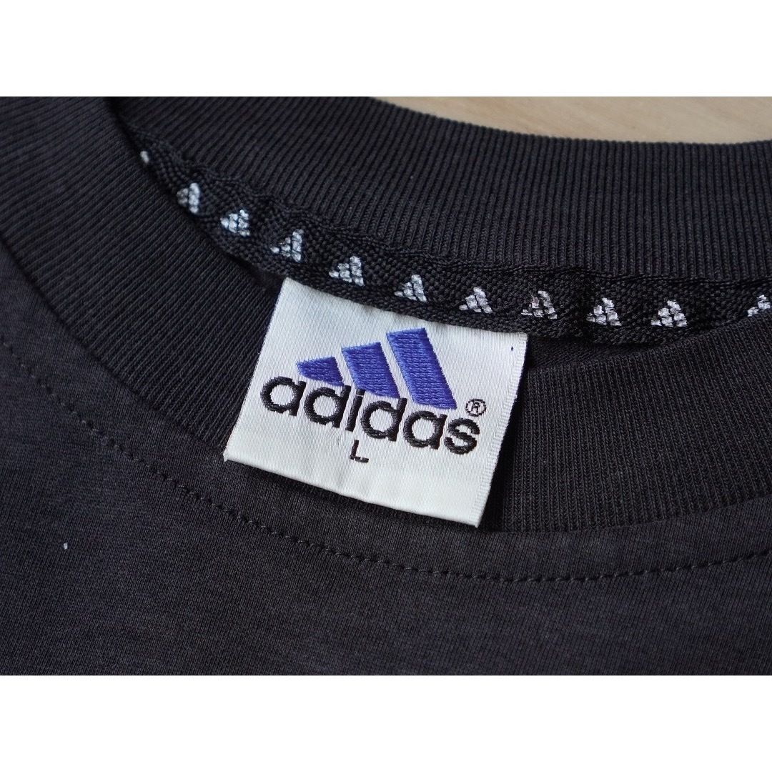 adidas(アディダス)の90s 古着 adidas ロンT パフォーマンスロゴ フェードブラック メンズのトップス(Tシャツ/カットソー(七分/長袖))の商品写真