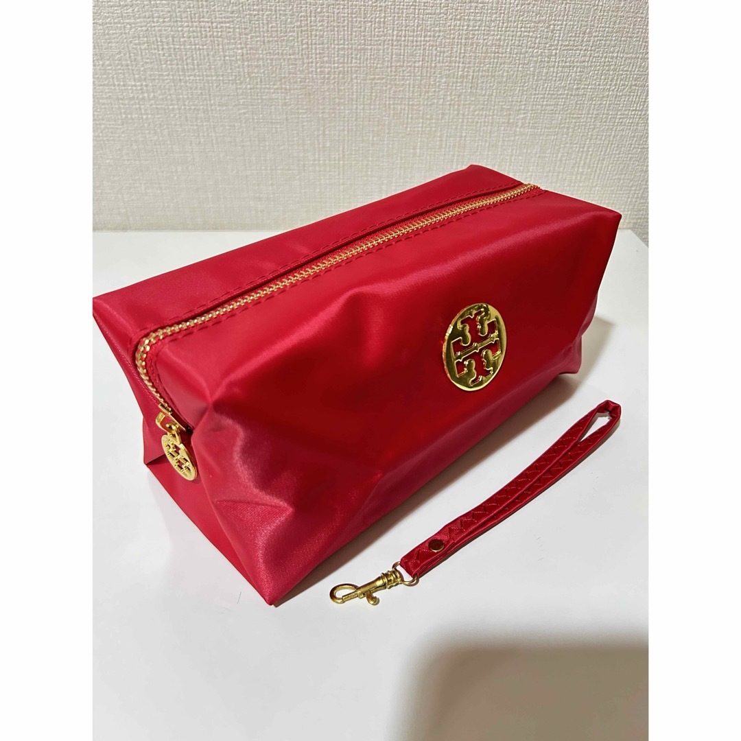 Tory Burch(トリーバーチ)の未使用品★トリーバーチ★ナイロンコスメポーチ、赤レッド レディースのファッション小物(ポーチ)の商品写真