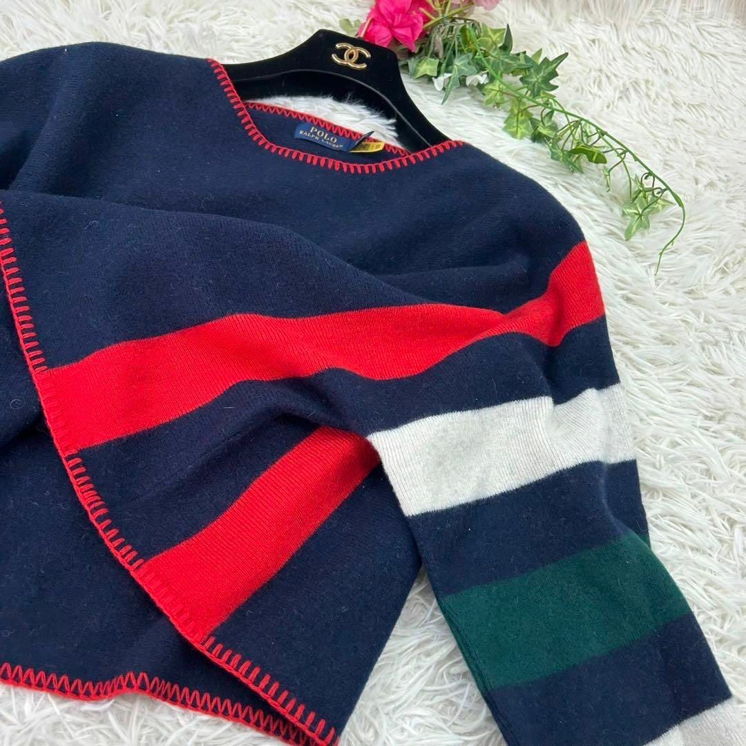 POLO RALPH LAUREN(ポロラルフローレン)のポロラルフローレン レディース Sサイズ ニット フリンジ 長袖 クロップド丈 レディースのトップス(ニット/セーター)の商品写真