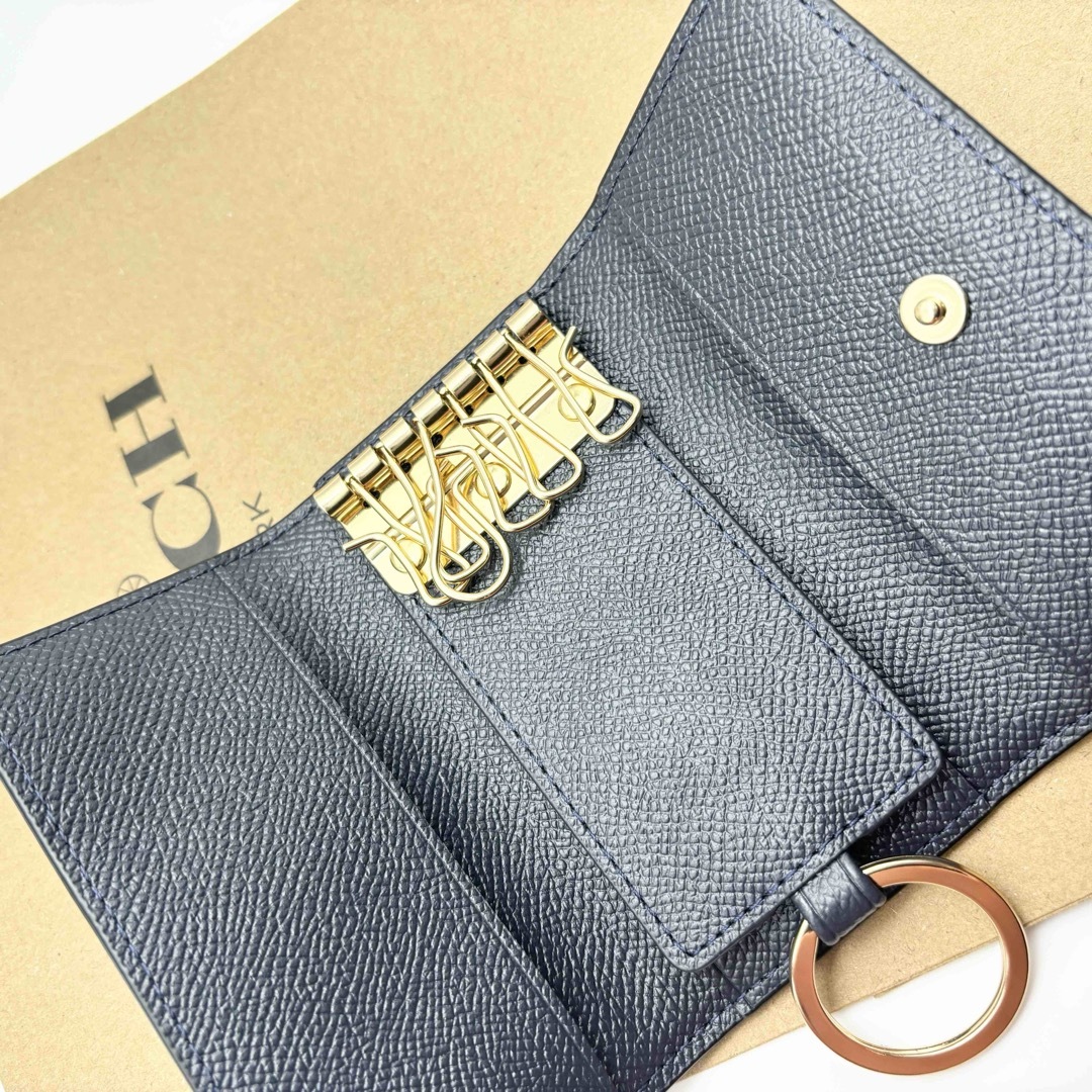 【人気商品!】 COACH shop|コーチならラクマ ちょの's by レザー!ネイビー!の通販 クロスグレイン ケース キー リング 【COACH☆新品】6 - 小物