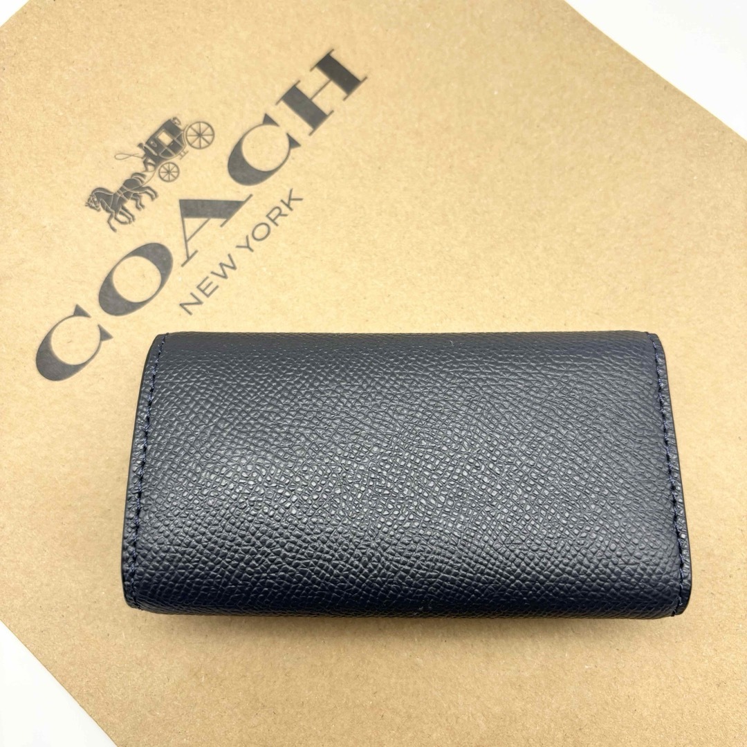 COACH(コーチ)の【COACH☆新品】6 リング キー ケース クロスグレイン レザー！ネイビー！ レディースのファッション小物(キーケース)の商品写真