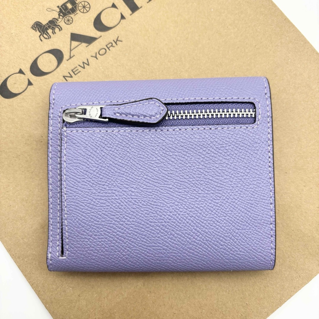 COACH(コーチ)の【COACH☆新品】ウィン スモール ウォレット！折り財布！レザー！パープル！ レディースのファッション小物(財布)の商品写真