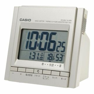 CASIO(カシオ) 目覚まし時計 電波 シルバー デジタル ダブルアラーム ス(置時計)