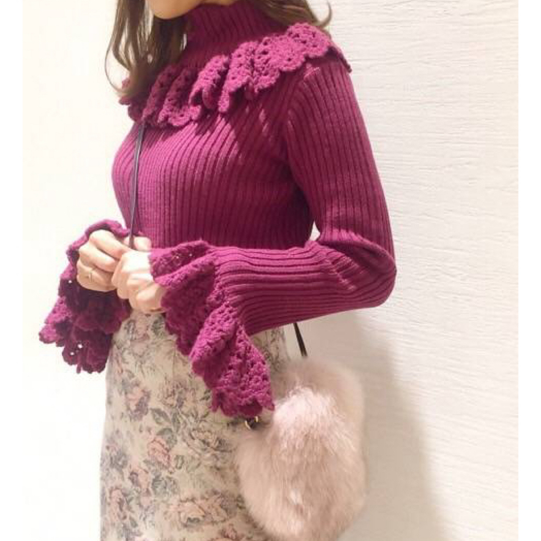 deicy(デイシー)のdeicy クロシェフリルニット レディースのトップス(ニット/セーター)の商品写真