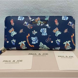 ポール&ジョーシスター(PAUL & JOE SISTER)の新品 ポール＆ジョー アクセソワ 長財布 ラウンドジップ クマ ネイビー(財布)