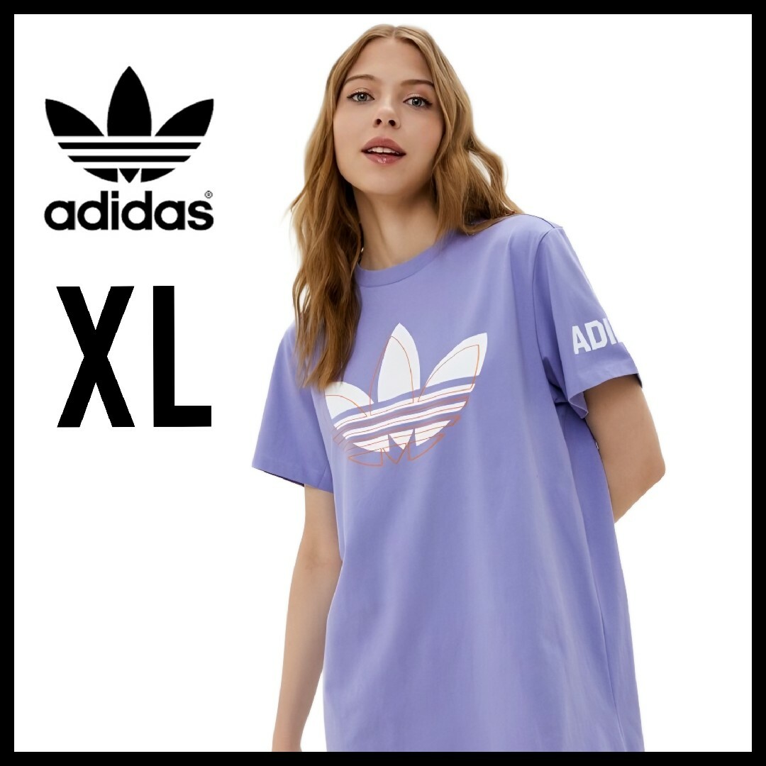 adidas(アディダス)のadidas★Tシャツワンピース★チュニック★ドレス★XL★レディース レディースのワンピース(ミニワンピース)の商品写真