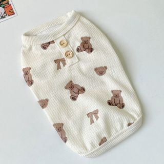 【新品】可愛い♡ベアトップス　犬服　ドッグウェア　テディベア　S M くま(犬)