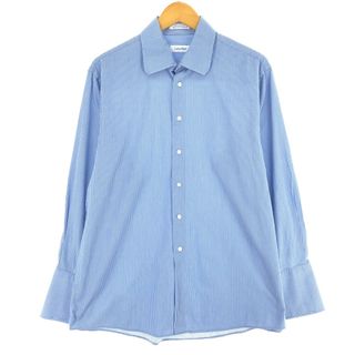 カルバンクライン(Calvin Klein)の古着 カルバンクライン Calvin klein 長袖 ストライプシャツ メンズL /eaa428971(シャツ)