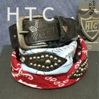 HTC - ★新品・メンズ★【 HTC　エイチティーシー】スタッズ　黒×赤×青　異素材　80