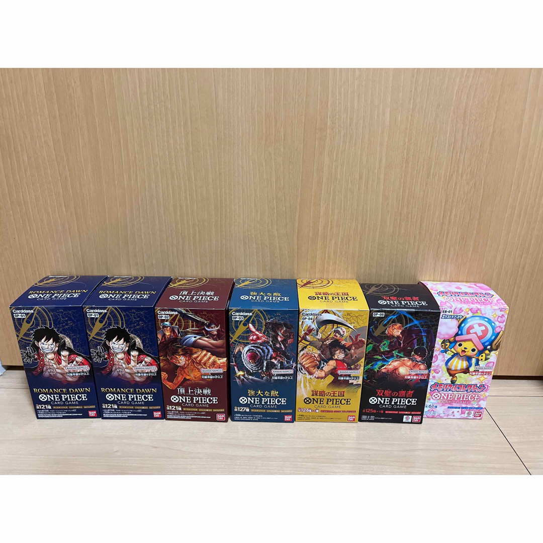 BANDAI(バンダイ)のワンピースカードゲームromance dawn頂上決戦双璧の覇者など7box エンタメ/ホビーのトレーディングカード(Box/デッキ/パック)の商品写真