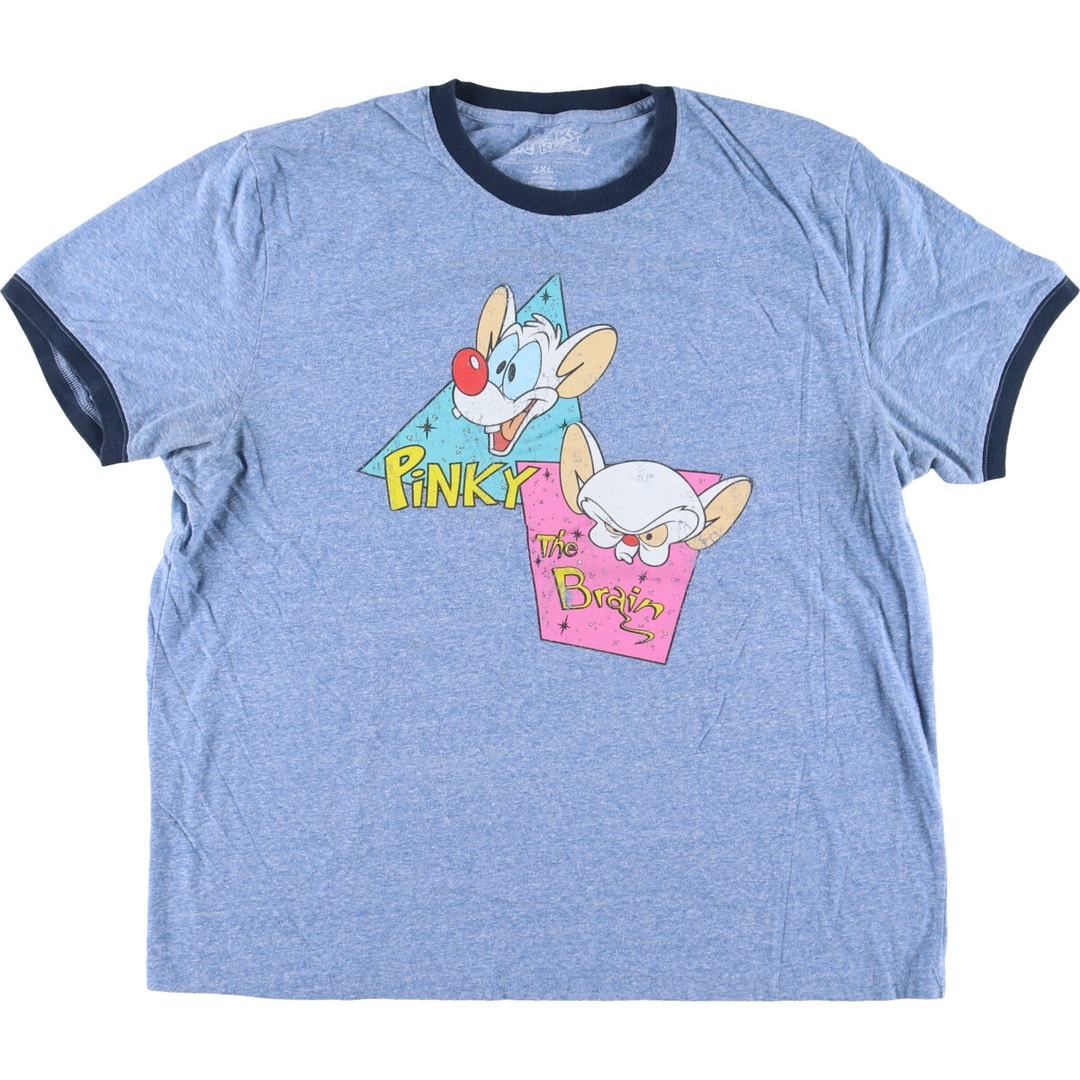 古着 PINKY AND THE BRAIN ピンキー ブレイン リンガーT キャラクタープリントTシャツ メンズXXL /eaa428527 メンズのトップス(Tシャツ/カットソー(半袖/袖なし))の商品写真