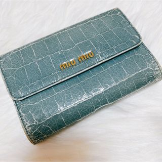 ミュウミュウ(miumiu)のミュウミュウ　miumiu 財布　ミニサイフ　二つ折り財布(財布)