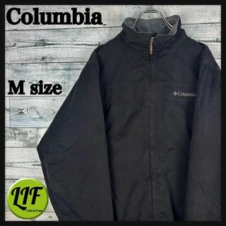 コロンビア(Columbia)のコロンビア 刺繍ロゴ 内フリース ウォームアップジャケット ブラック M(ナイロンジャケット)