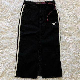 ヒステリックグラマー(HYSTERIC GLAMOUR)の新品 ヒステリックグラマー ベルト付き デニムロングスカート Mサイズ 黒(ロングスカート)