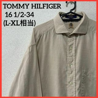 トミーヒルフィガー(TOMMY HILFIGER)の【希少】トミーヒルフィガー 長袖シャツ 千鳥柄 総柄 刺繍ロゴ ヴィンテージ(シャツ)